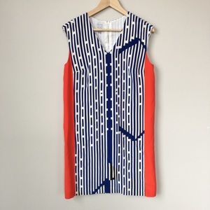 EQ:IQ Designer Color Block Shift Dress NWOT